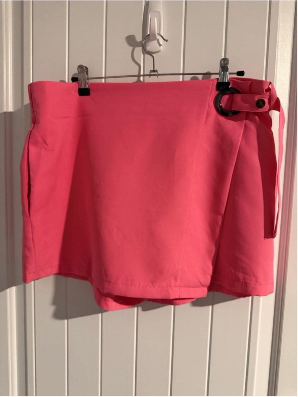 Nylon Apparel XXL Coral Pink Wrap Skort O-Ring Belt Front Zipper USA